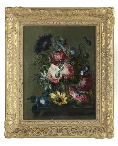 Still Life Of Roses, Morning Glories, Chrysanthemums And Other Flowers