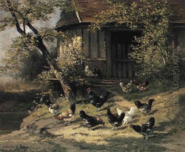 Huhnerschar Vor Dem Bauernhof - view 1