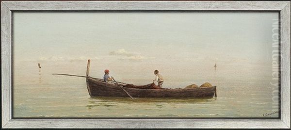 The Gulf Of Naples. Two Fisherman In The Boat - view 1
