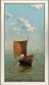 The Naples Bay View. A Fisherman by Vittorio Capessiero