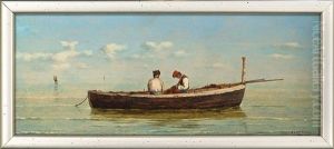 The Naples Bay View. Two Fishermen by Vittorio Capessiero