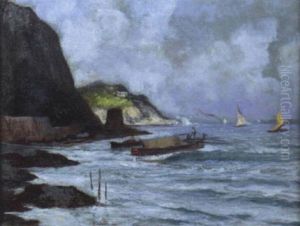 Barche E Pescatori In Mare by Vittorio Capessiero