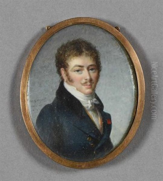 Portrait D'homme Moustachu Au Col Blanc - view 1