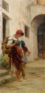 Mutter Und Kind Auf Der Strasse by Gaetano Capone