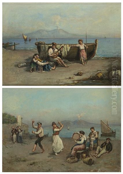 Figure Musicanti Sulla Spiaggia (pair) - view 1