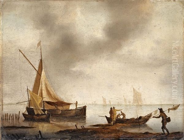Kustenlandschaft Mit Fischern Und Booten - view 1