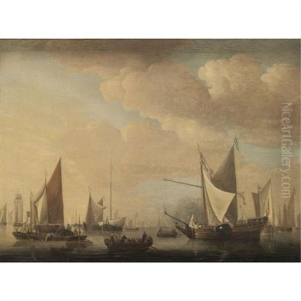 Dutch Shipping Moored In Calm Waters - view 1