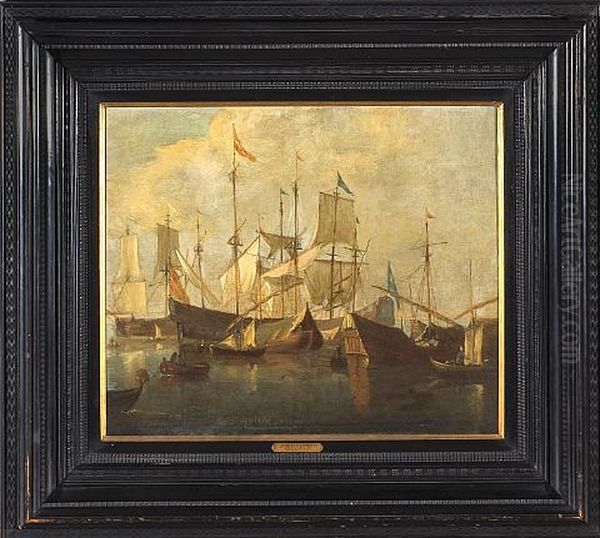 A Busy Harbor Scene - view 1