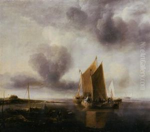 Two Smalschips And Other Shipping Off A Sandbank In A Calm Two Smalschips And Other Shipping Off A Sandbank In A Calm