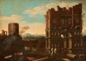 Ruinlandskap Med Janus Triumfbage by Pietro Cappelli