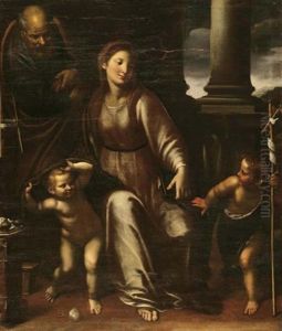 Maria Mit Kind Und Dem Johannesknaben by Giovanni Domenico Cappellino