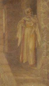 Femme Sous Un Porche by Jacques Martin Capponi