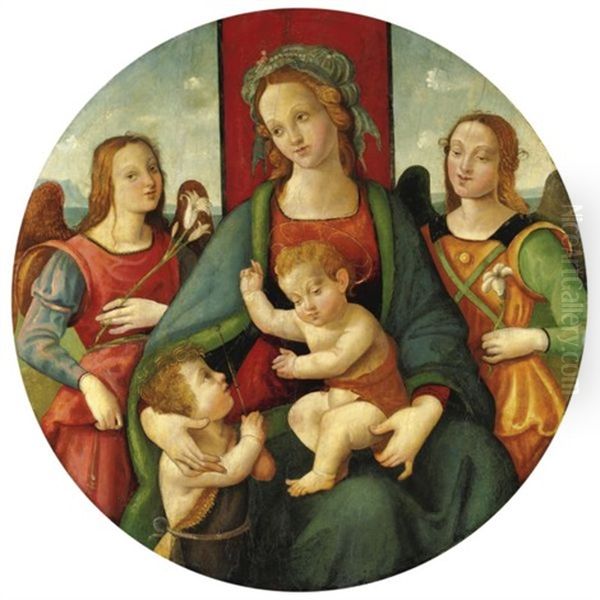 Madonna Con Bambino, San Giovannino E Angeli - view 1