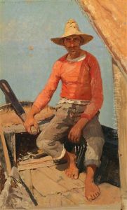 Fisherman In Chioggia by Vincenzo Caprile