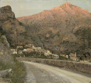 Positano. Gli Ultimi Raggi (la Montagna Al Tramonto) by Vincenzo Caprile