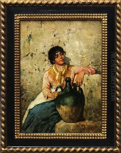 Young Girl In Repose With A Jug - view 1