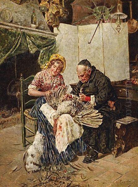 Kucheninterieur Mit Priester Mit Haushalterin - view 1