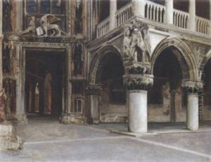 The Porta Della Carta, Palazzo Ducale, Venice by Vincenzo Caprile