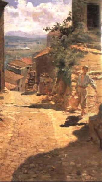 Scorcio Di Paese Con Popolane E Acquaiolo - view 1