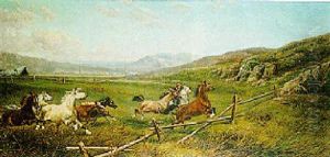 Wild Horses In The Italian Campagna by Francesco Capuano