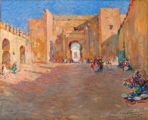 Scene De Rue En Afrique Du Nord by Ulisse Caputo