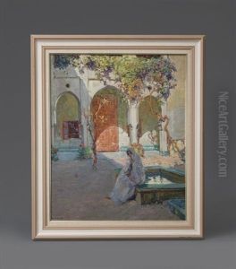 Femme Marocaine Au Bord De La Fontaine by Ulisse Caputo