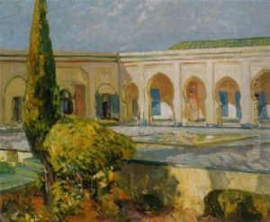 Sudliche Landschaft Mit Sicht Auf Orientalische Fassade Sudliche Landschaft Mit Sicht Auf Orientalische Fassade