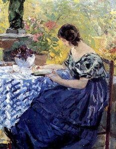 Woman Reading In A Garden Woman Reading In A Garden