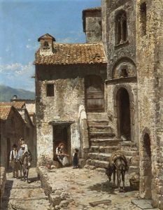 A View Of Anticoli Corrado by Jacques Francois Carabain