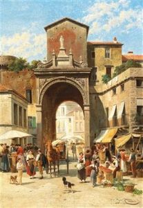 Porta Capuana Napoli by Jacques Francois Carabain