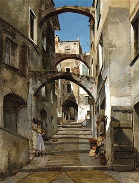 A Street Scene In San Remo - view 1