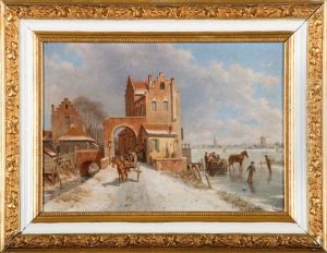 Hiver En Hollande, La Premiere Neige by Jacques Francois Carabain