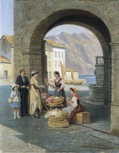 Flower Sellers In Riva, Lake Garda (1921)