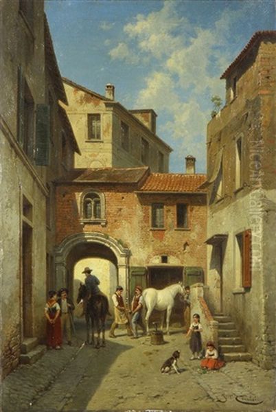 Street Scene With Figures - view 1