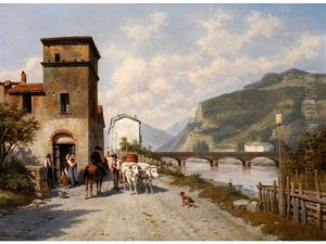 Blick Auf Die Brucke Uber Dem Roja In Ventimiglia, Italien Blick Auf Die Brucke Uber Dem Roja In Ventimiglia, Italien
