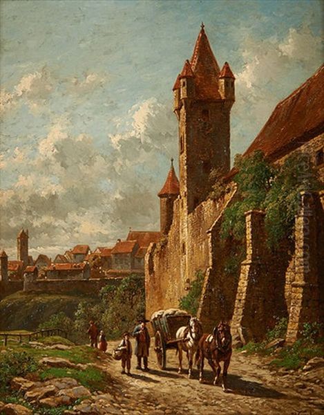 Chariot Attele Pres Des Remparts - view 1