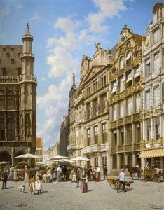 Vue Sur La Grand-place A Bruxelles by Jacques Francois Carabain