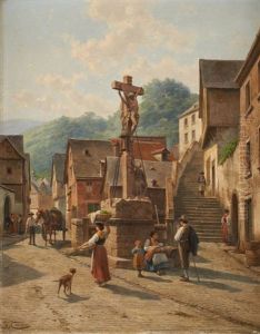 Une Rue A Bern Castel (moselle) by Jacques Francois Carabain