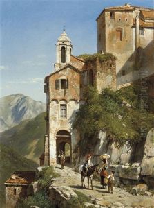 Route De Village Pres De San Remo by Jacques Francois Carabain