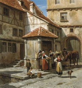 Village Du Sud Anime by Jacques Francois Carabain