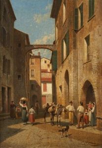 Vieille Rue A La Turbie by Jacques Francois Carabain