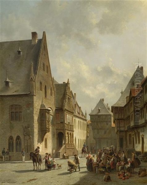 Marktszene Am Holzmarkt In Halberstadt - view 1