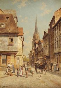 Townspeople In A Sunlit Street Townspeople In A Sunlit Street