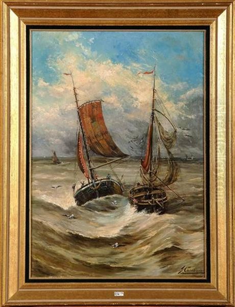 Bateaux De Peche Sur Le Moerdijk En Hollande - view 1