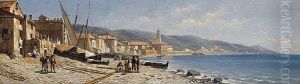 View Of Cogoleto by Jacques Francois Carabain