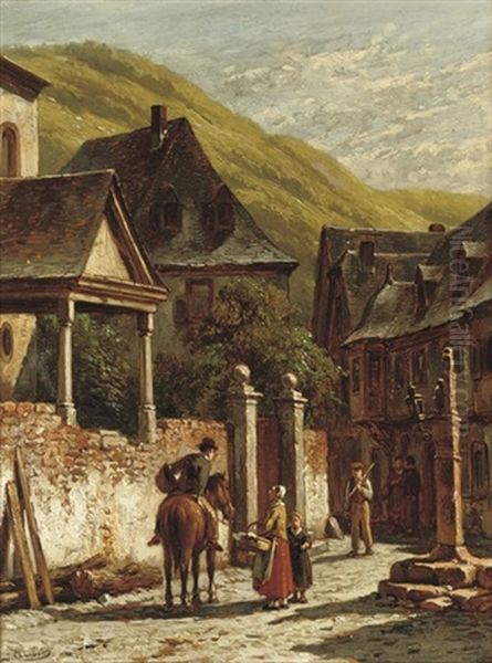 Chatting In A Village Square - view 1