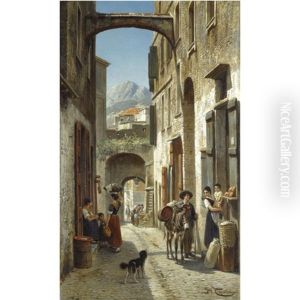 La Via Dritta A Bordighera by Jacques Francois Carabain
