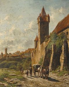 Zicht Bij Een Stadsomwalling In Duitsland