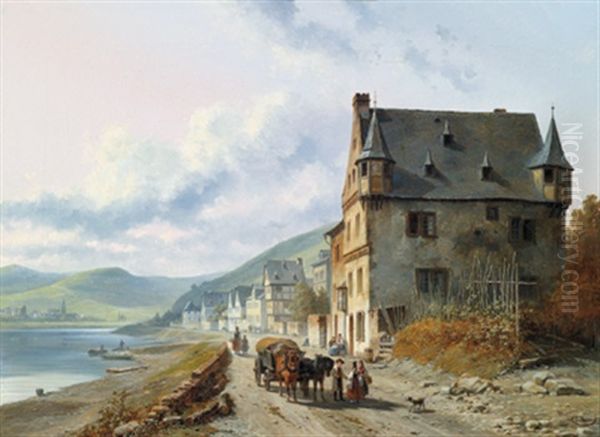 Rheinlandschaft Mit Figurlicher Staffage - view 1