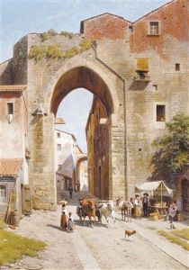 Une Vue De La Porta Santa Susanna A Perouse, Italie - Perugia by Jacques Francois Carabain